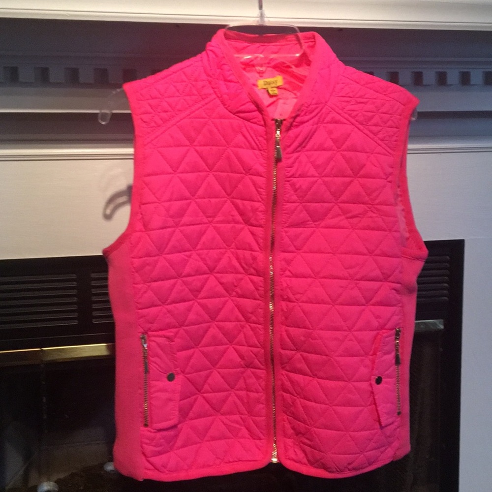 Bright Pink Quilted Vest Size Large